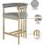 Marcello Counter Stool with Brushed Brass Frame