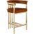 Marcello Velvet Counter Stool with Brushed Brass Frame