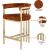 Marcello Velvet Counter Stool with Brushed Brass Frame