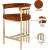Marcello Velvet Counter Stool with Brushed Brass Frame