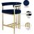 Marcello Velvet Counter Stool with Brushed Brass Frame