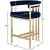 Marcello Velvet Counter Stool with Brushed Brass Frame