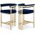 Marcello Velvet Counter Stool with Brushed Brass Frame