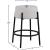 Avalon Boucle Fabric Counter Stool with Matte Black Iron Frame
