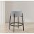 Avalon Boucle Fabric Counter Stool with Matte Black Iron Frame