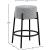 Avalon Boucle Fabric Counter Stool with Matte Black Iron Frame