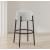 Avalon Boucle Fabric Bar Stool with Matte Black Iron Frame