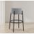 Avalon Boucle Fabric Bar Stool with Matte Black Iron Frame
