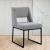 Jayce Boucle Fabric Dining Chair with Matte Black Iron Base