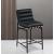 Burke Boucle Fabric Counter Stool with Matte Black Metal Frame