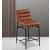 Burke Boucle Fabric Counter Stool with Matte Black Metal Frame