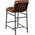 Burke Boucle Fabric Counter Stool with Matte Black Metal Frame