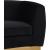 Julian Velvet Loveseat with Gold Stainless Steel Base