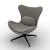 Lazy Fabric/Metal Customizable Upholstered Swivel Lounge Armchair