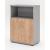 Standard Office Half-Bookcase w/2 Lockable Doors & Open Shelf