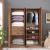 Lee Freestanding 2-Piece Wardrobe Closet w/1 Hanging Rod, 2 Drawers, 3 Shoe Shelves & 5 Shelves 