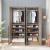 Lee Freestanding 2-Piece Wardrobe Closet 3.0 w/1 Hanging Rod, 3 Shoe Shelves & 1 Basic Shelf 