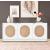 Cane 3-Door Wood Veneer Sideboard