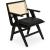 Abby Faux Leather & Cane Arm Chair