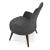 Dervish Leatherette High Back Lounge Armchair w/Wood Base