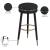 Coral Boucle Fabric Swivel Bar Stool