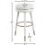 Coral Boucle Fabric Swivel Bar Stool