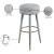 Coral Boucle Fabric Swivel Bar Stool