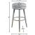 Coral Boucle Fabric Swivel Bar Stool