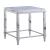 2035 Square Lamp Table w/Glass Top & Gray Trim