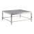 2035 Square Coffee Table w/Glass Top & Gray Trim