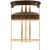 Marcello Velvet Counter Stool with Brushed Brass Frame