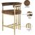 Marcello Velvet Counter Stool with Brushed Brass Frame