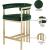 Marcello Velvet Counter Stool with Brushed Brass Frame