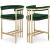 Marcello Velvet Counter Stool with Brushed Brass Frame