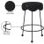 Fleur Boucle Fabric Counter Stool with Matte Black Metal Legs