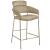 Yara Velvet Counter Stool with Brushed Brass Metal Frame