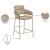 Yara Velvet Counter Stool with Brushed Brass Metal Frame