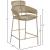 Yara Velvet Counter Stool with Brushed Brass Metal Frame