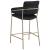 Yara Velvet Counter Stool with Brushed Brass Metal Frame