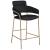 Yara Velvet Counter Stool with Brushed Brass Metal Frame