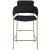 Yara Velvet Counter Stool with Brushed Brass Metal Frame