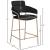 Yara Velvet Counter Stool with Brushed Brass Metal Frame