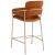 Yara Velvet Counter Stool with Brushed Brass Metal Frame