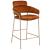 Yara Velvet Counter Stool with Brushed Brass Metal Frame