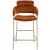 Yara Velvet Counter Stool with Brushed Brass Metal Frame