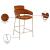 Yara Velvet Counter Stool with Brushed Brass Metal Frame