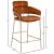 Yara Velvet Counter Stool with Brushed Brass Metal Frame