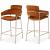 Yara Velvet Counter Stool with Brushed Brass Metal Frame