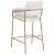 Yara Faux Leather Counter Stool with Brushed Brass Metal Frame