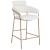 Yara Faux Leather Counter Stool with Brushed Brass Metal Frame